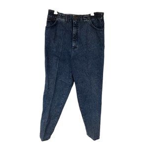 LEE Womens 32x29 High Waist Elastic Waist MOM Tapered Leg Denim Blue Jeans